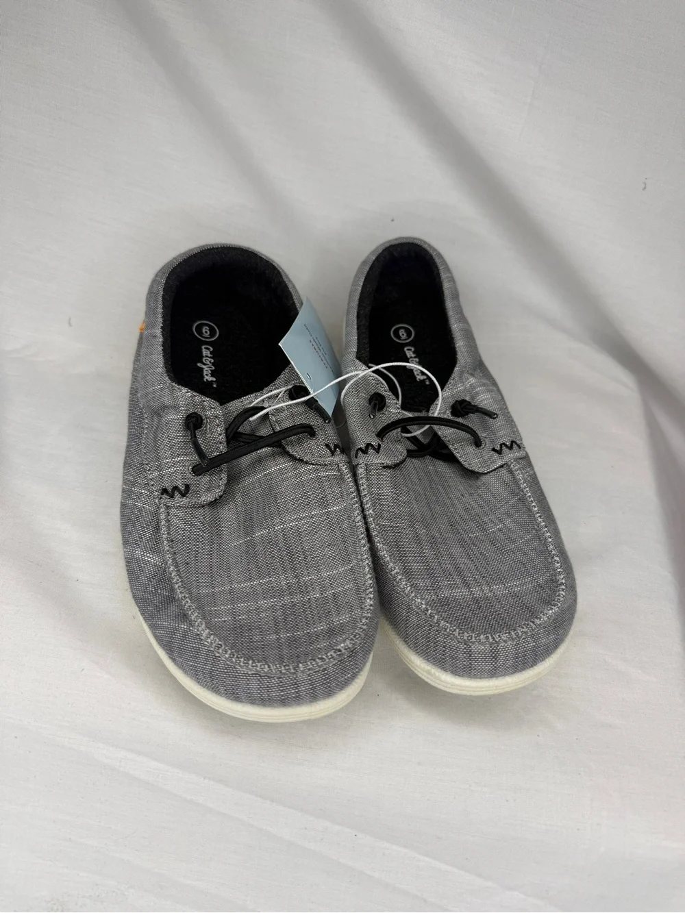 Cat & Jack Gray Boys Briar Slip-On Canvas Boat Shoes